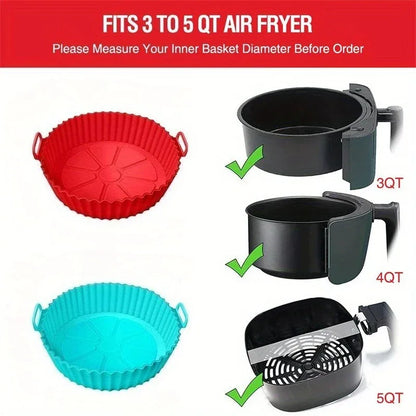 1pc Reusable Silicone Air Fryer Liner – Non-Stick Food-Grade, Universal Fit for All Air Fryers, Multi-Purpose Cooking Accessory, No Power Needed
