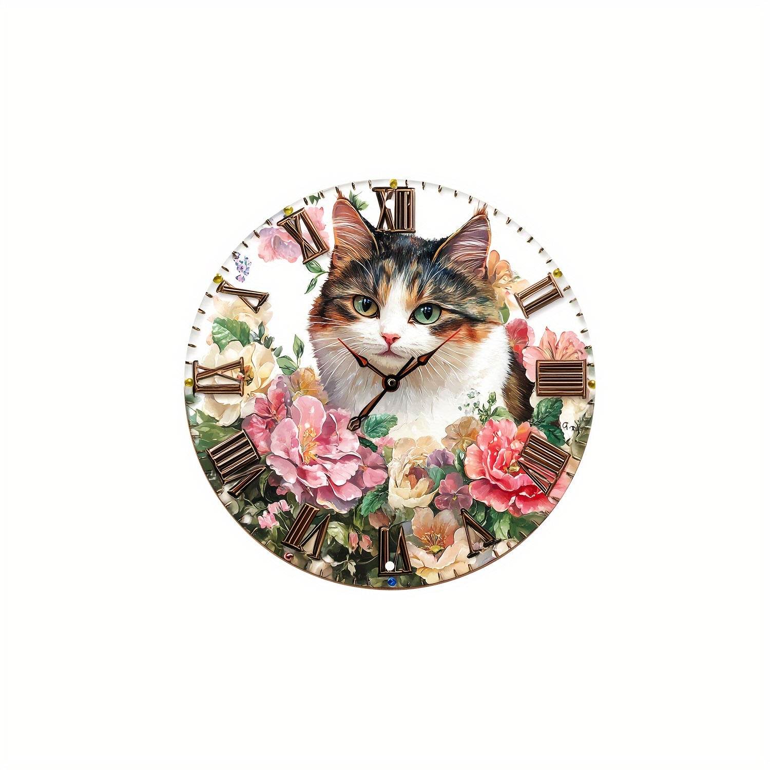 WhimsyCat™ Floral Wall Clock - Montero Milan