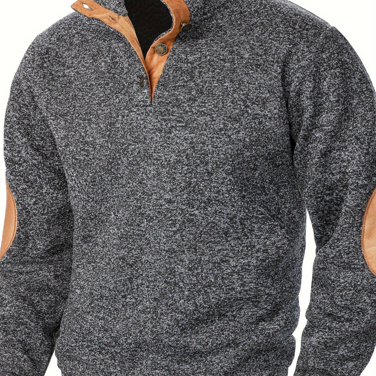 Autumn and winter Men's stand-collar long-sleeve casual sweatshirt top - Deep Grey / NZ 38