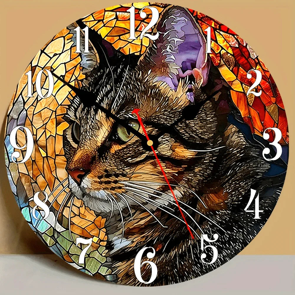 Cat Mosaic Wall Clock Perfect for Pet Lovers - Montero Milan