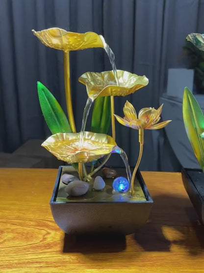Gold Lotus Indoor Fountain Humidifier