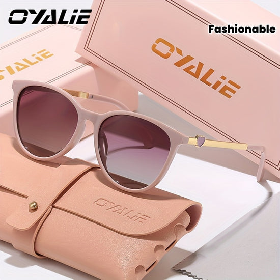 OYALIE Womens Retro Cat Eye Fashion Glasses Trendy Design with Love embellished Metal Legs Suitable for Daily Wear and Party Use