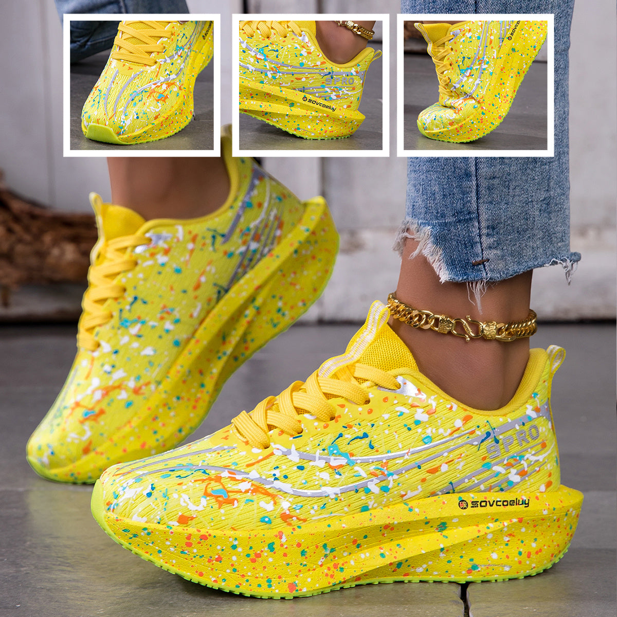 MINZHE YL Womens Carbon Board Technology Sneakers  Lightweight Breathable Running Shoes with Absorption Wide Width  Size Compatible Sneakers Suitable for Walking Training  Spring Summer Athletic Footwear