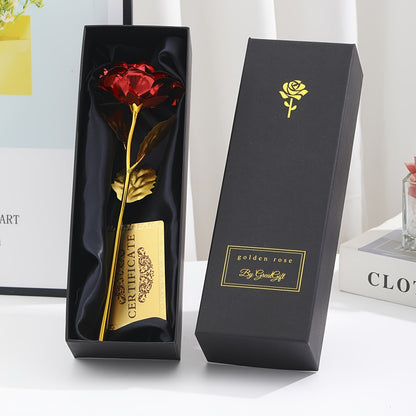 Golden Foil Rose Gift Box Set for MotherS Day Birthday Party Gift for Girlfriend Faux Rose Gift Box