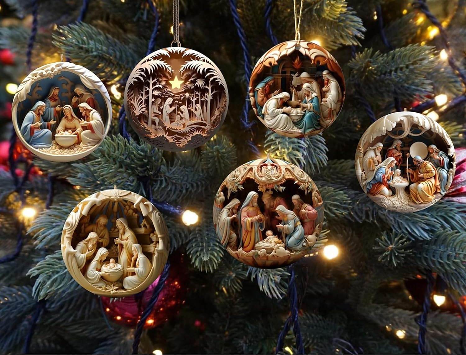 Classic Christmas Nativity Ornaments (1 / 6 / 12 PCs) - Montero Milan